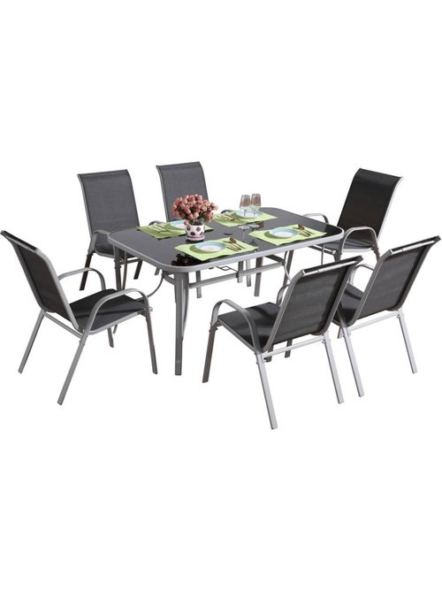 Table et chaises de jardin en textilène - Kiabi