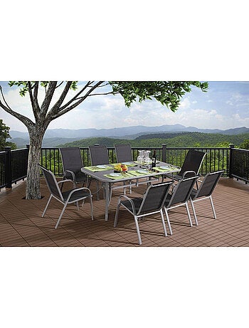Table et chaises de jardin en textilène