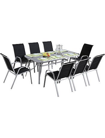 Table et chaises de jardin en textilène