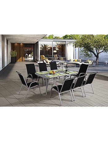 Table et chaises de jardin en textilène