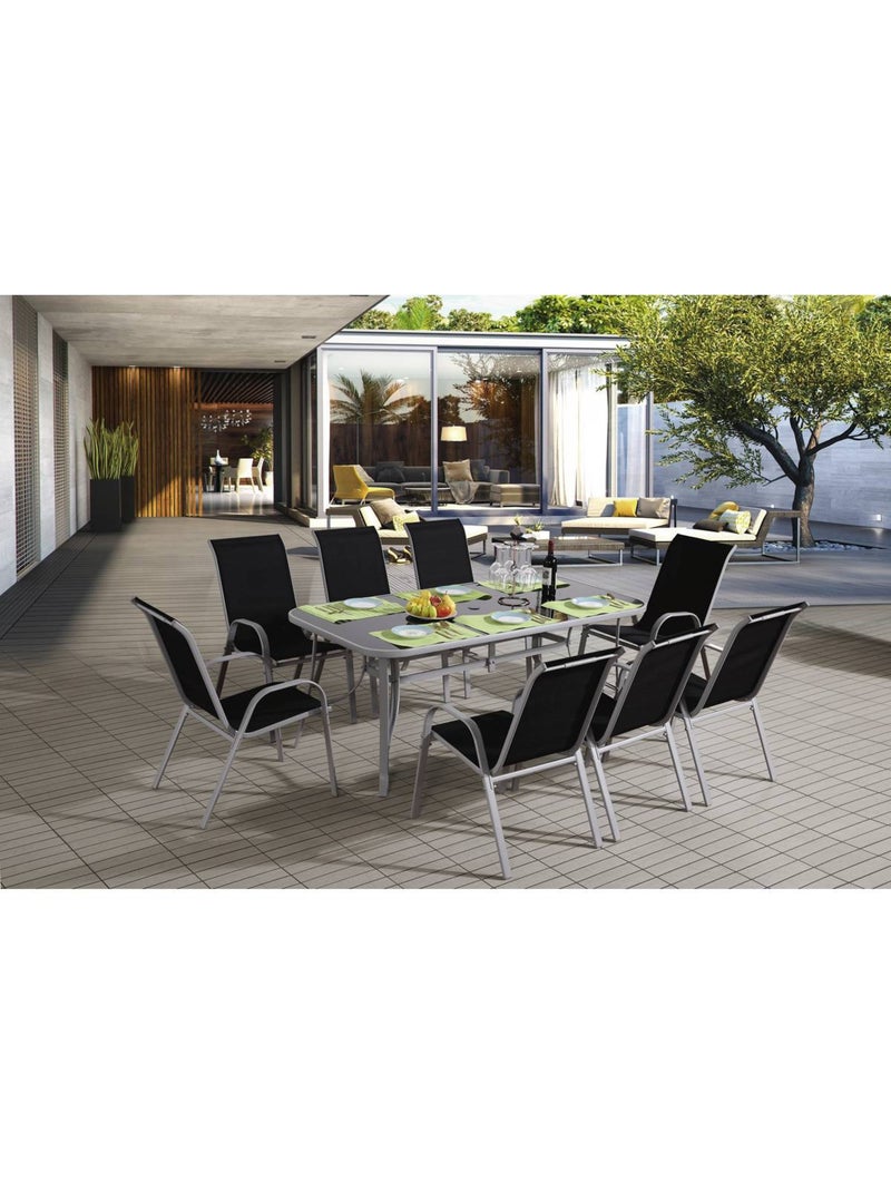 Table et chaises de jardin en textilène Noir Noir - Kiabi
