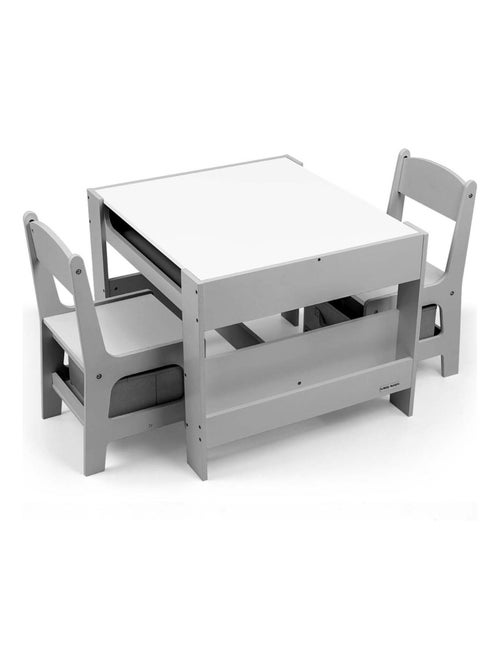 Table et deux chaises Sven Gris - Kiabi