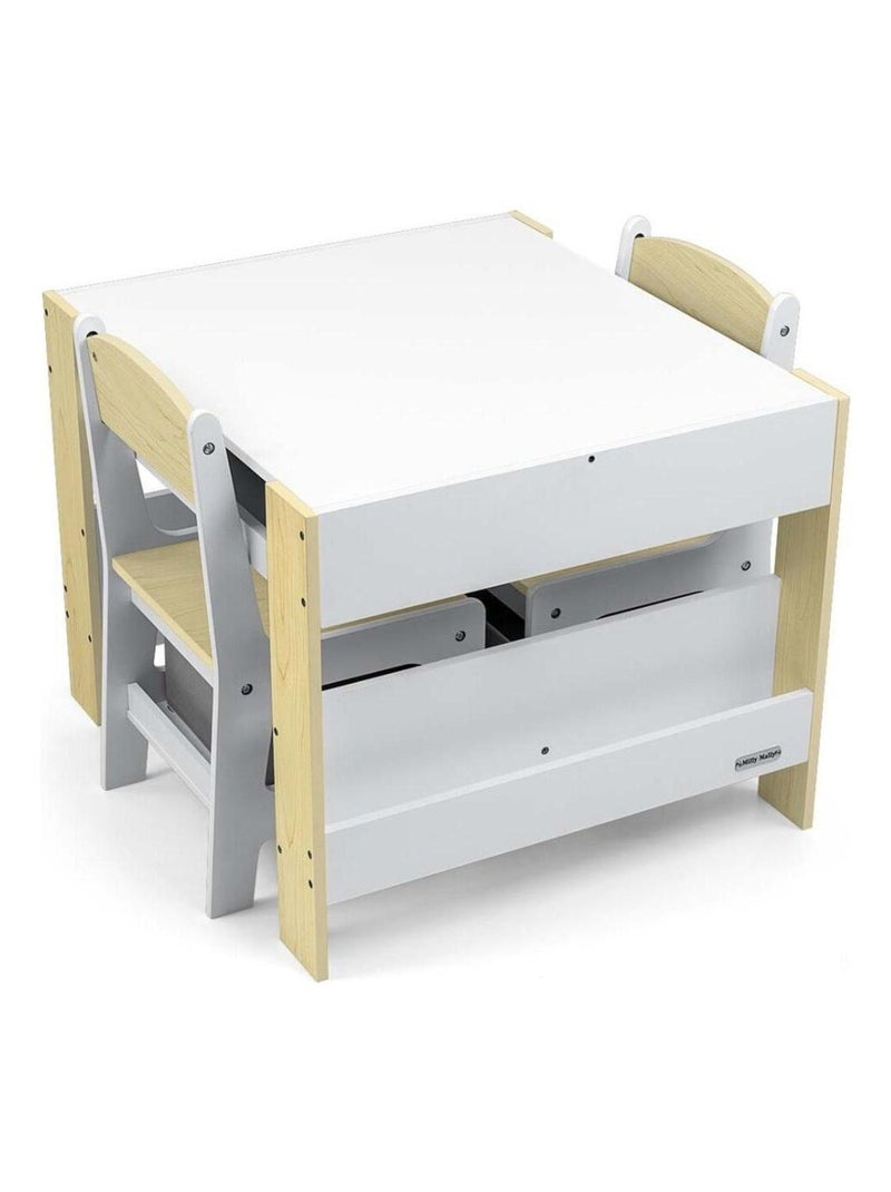 Table et deux chaises Sven Natural Beige - Kiabi