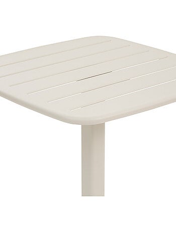 Table haute de jardin 2 places en acier piètement carré ALEGORIA