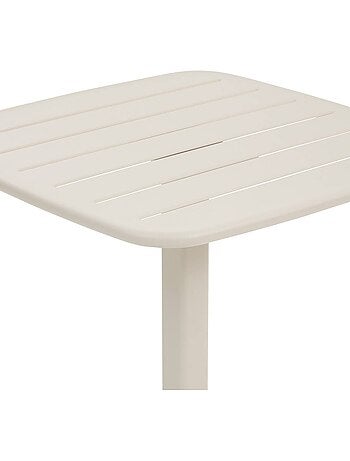 Table haute de jardin 2 places en acier piètement carré ALEGORIA
