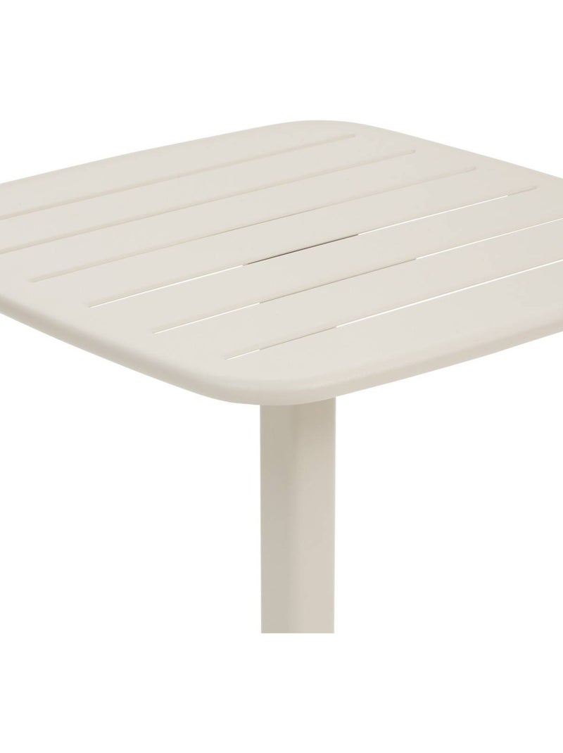 Table haute de jardin 2 places en acier piètement carré ALEGORIA Beige argile - Kiabi
