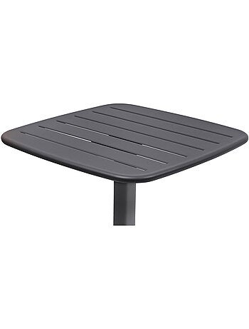 Table haute de jardin 2 places en acier piètement carré ALEGORIA