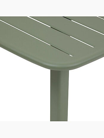 Table haute de jardin 2 places en acier piètement carré ALEGORIA