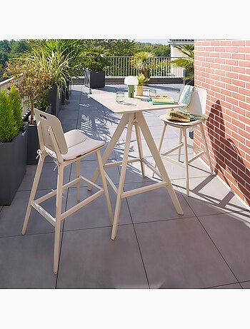 Table haute de jardin 2 places en aluminium TERZANO
