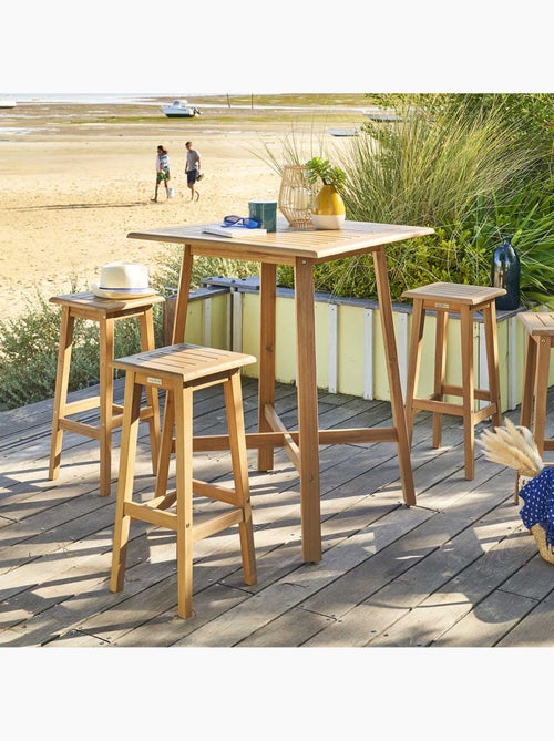 Table haute de jardin 4 places en acacia TIWI - Kiabi Table haute de jardin 4 places en acacia TIWI - Kiabi