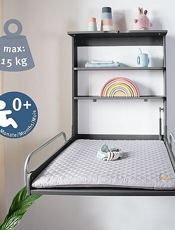 Table ? langer murale rabattable + matelas d?perlant 'Roba style'