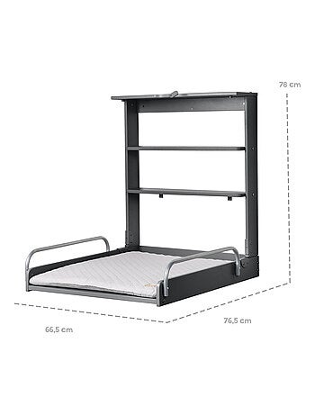Table ? langer murale rabattable + matelas d?perlant 'Roba style'