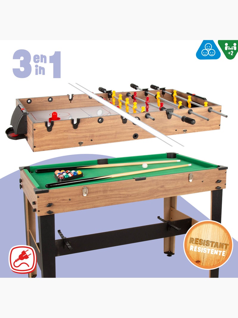 Table multijeux 3 en 1 table de football/billard/hockey 107x58x88 cm cb games N/A - Kiabi