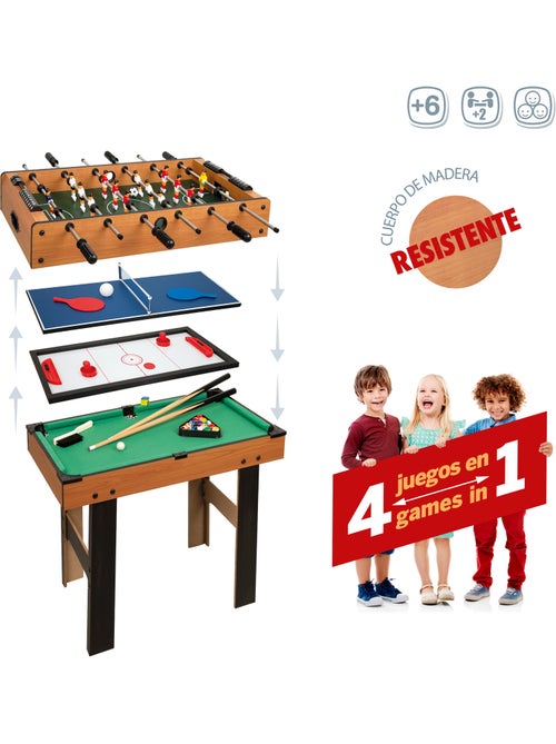 Table multijeux 4 en 1 avec pieds cb games - Kiabi