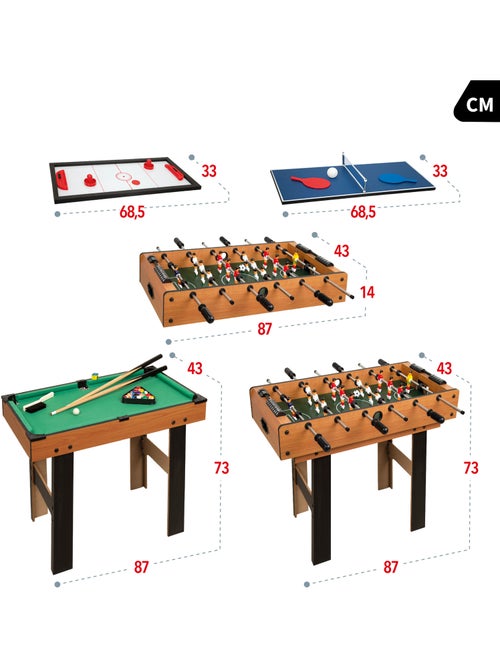 Table multijeux 4 en 1 avec pieds cb games - Kiabi