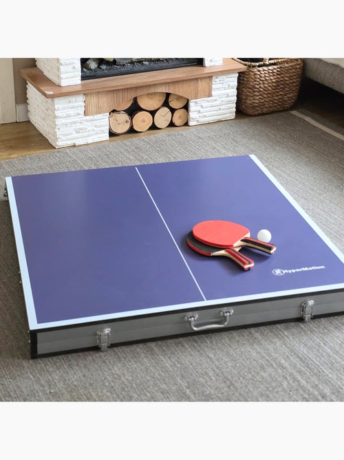 Table ping-pong hypermotion pliable portable 180x92 - filet 2 raquettes 3 balles - Kiabi Table ping-pong hypermotion pliable portable 180x92 - filet 2 raquettes 3 balles - Kiabi