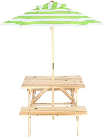Table pique nique enfant avec parasol