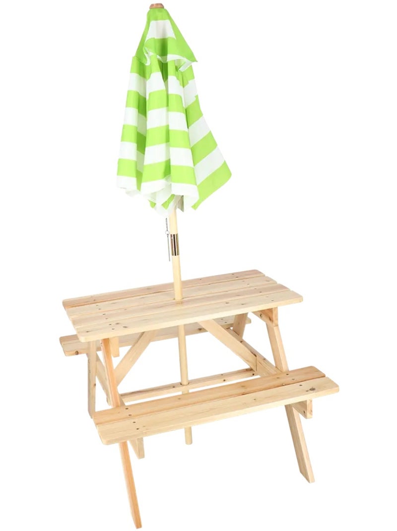Table pique nique enfant avec parasol Beige - Kiabi