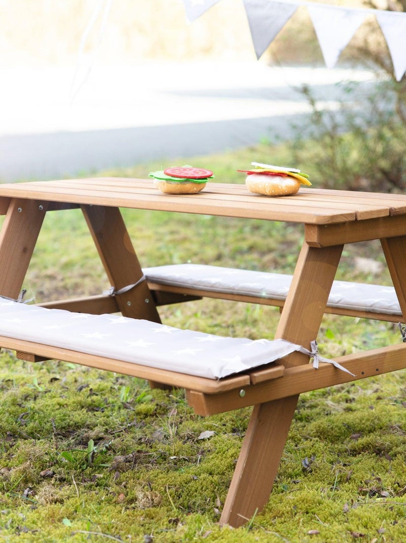 Table pique-nique enfants + 2 coussins 'Roba picnic for 4' Marron - Kiabi