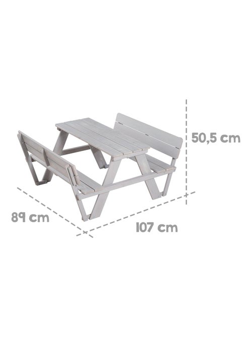 Table pique-nique enfants avec bancs à dossier 'Roba picnic for 4' - Kiabi