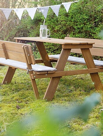 Table pique-nique enfants avec bancs à dossier 'Roba picnic for 4'