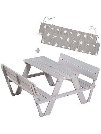 Table pique-nique enfants en bois massif + 2 coussins 'Roba picnic for 4'
