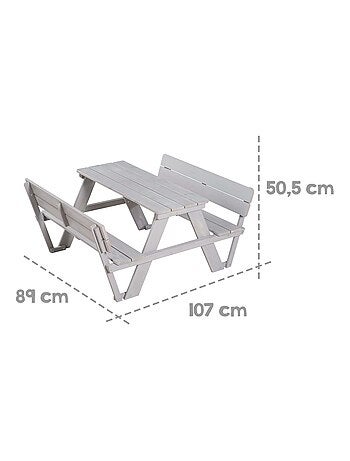 Table pique-nique enfants en bois massif + 2 coussins 'Roba picnic for 4'