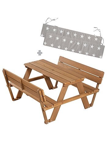 Table pique-nique enfants en bois massif + 2 coussins 'Roba picnic for 4'