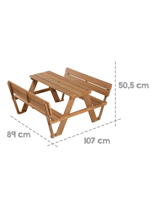 Table pique-nique enfants en bois massif + 2 coussins 'Roba picnic for 4' - Kiabi