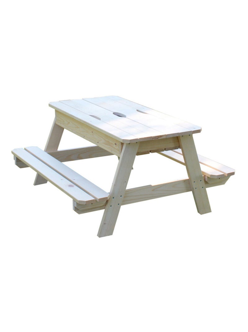 Table pique-nique pour enfants en bois brut N/A - Kiabi