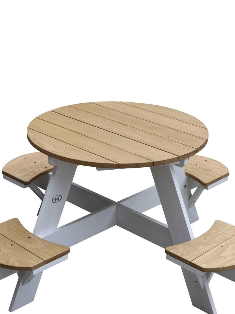 Table pique-nique Round en bois brun/blanc chez Axi Blanc - Kiabi