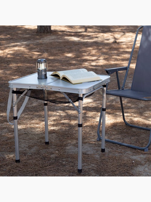 Table pliable camping valise antidérapante beige avec auxiliaire rouge aktive - Kiabi