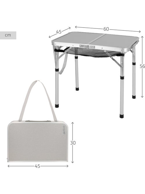 Table pliable camping valise antidérapante beige avec auxiliaire rouge aktive - Kiabi