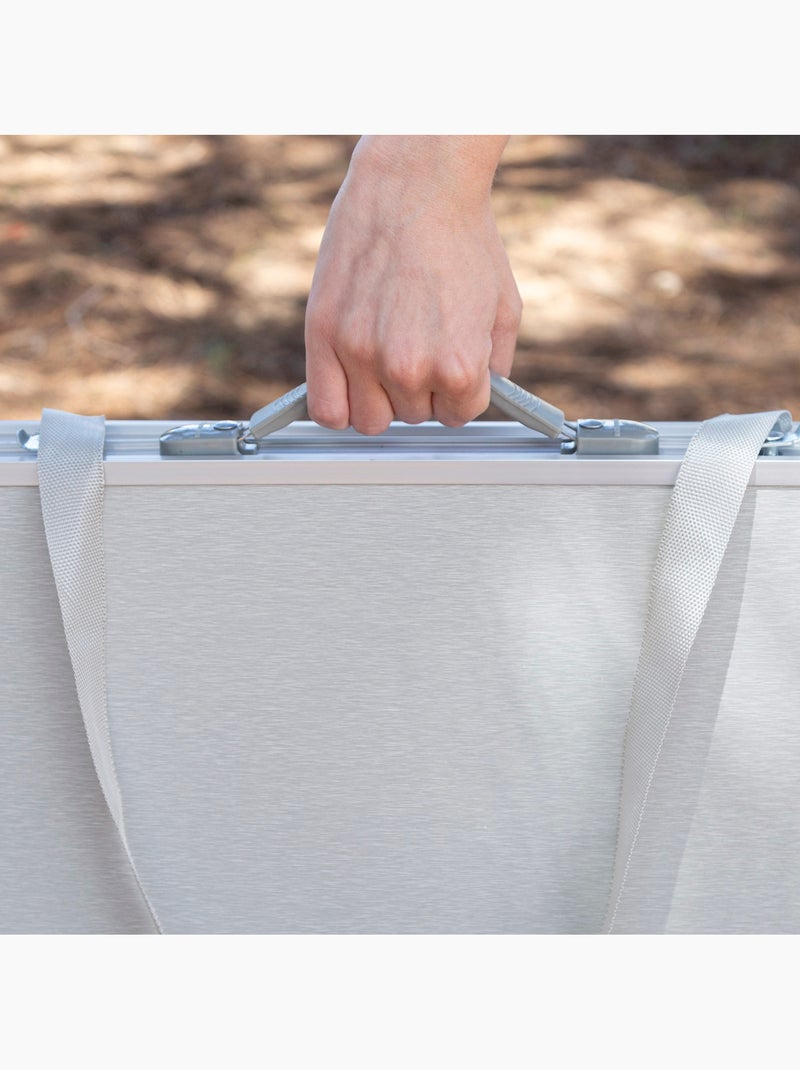 Table pliable camping valise antidérapante beige avec auxiliaire rouge aktive Gris - Kiabi
