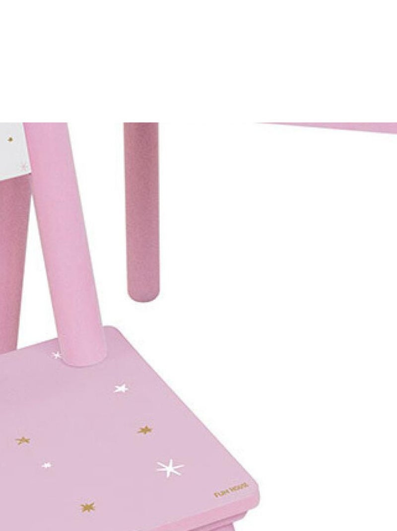 Table rectangulaire en bois + 1 Chaise Ballerine Rose - Kiabi