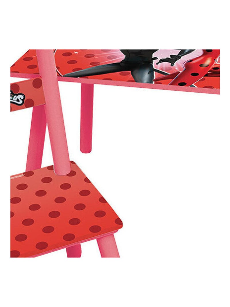 Table rectangulaire en bois + 1 Chaise Miraculous Rouge - Kiabi