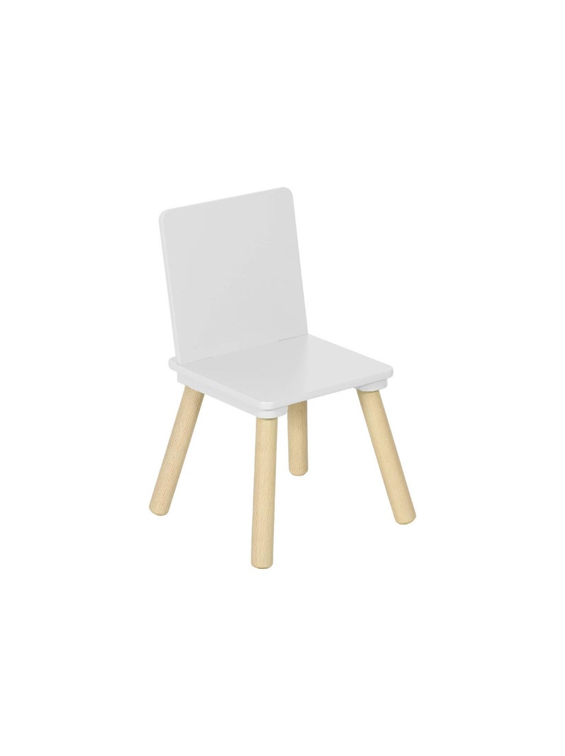 Table rectangulaire enfant bois de pin 4 assises Judith Blanc - Kiabi
