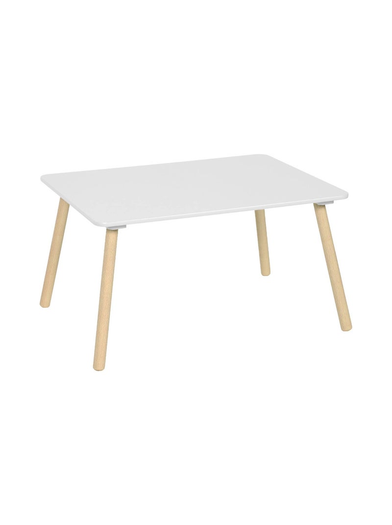 Table rectangulaire enfant bois de pin 4 assises Judith Blanc - Kiabi
