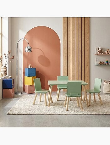 Table rectangulaire enfant bois de pin 4 assises Judith