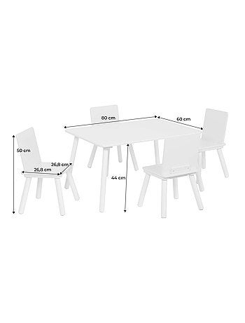Table rectangulaire enfant bois de pin 4 assises Judith