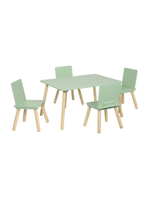 Table rectangulaire enfant bois de pin 4 assises Judith - Kiabi