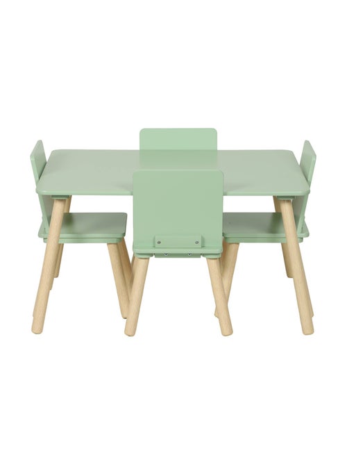 Table rectangulaire enfant bois de pin 4 assises Judith - Kiabi