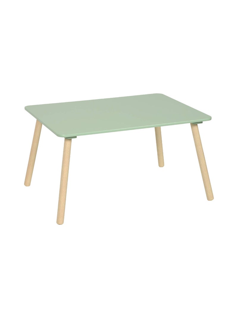 Table rectangulaire enfant bois de pin 4 assises Judith Vert - Kiabi