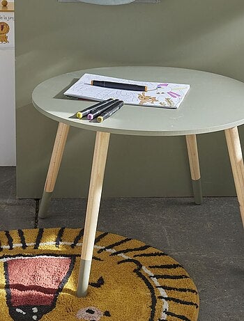 Table ronde enfant bois LE ROI DE LA JUNGLE