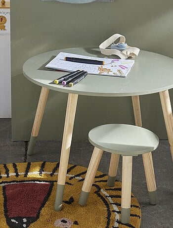 Table ronde enfant bois LE ROI DE LA JUNGLE