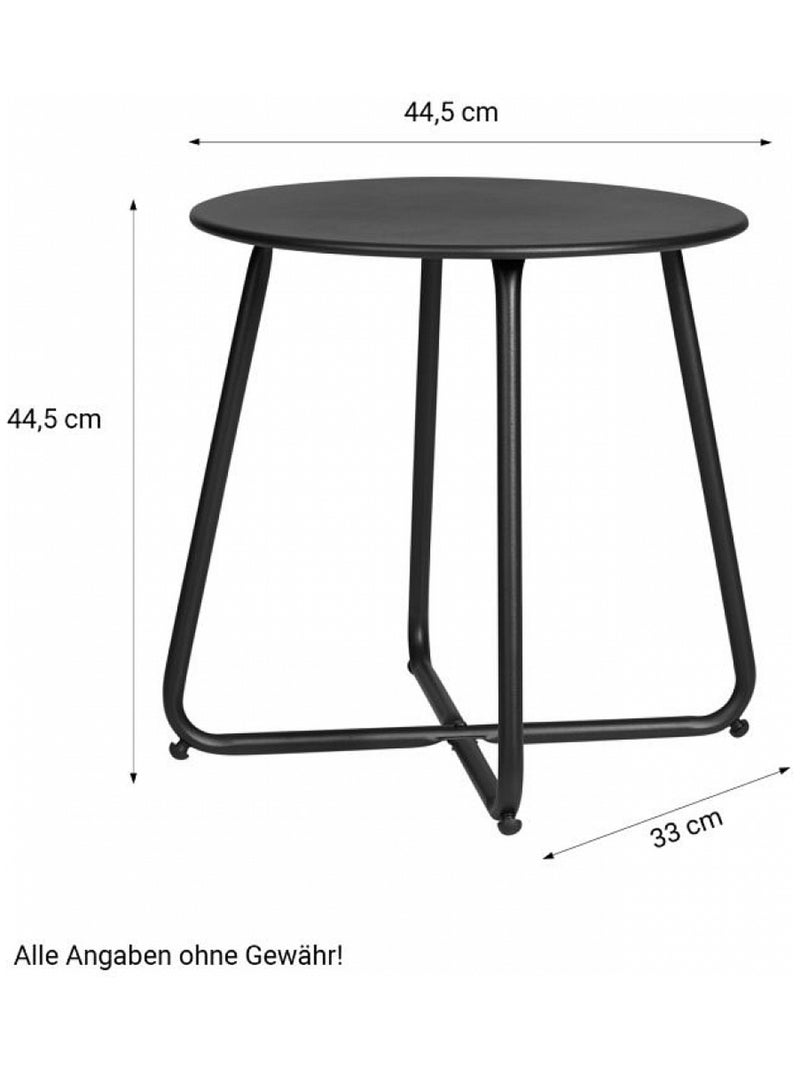 Table ronde métal Noir - Kiabi