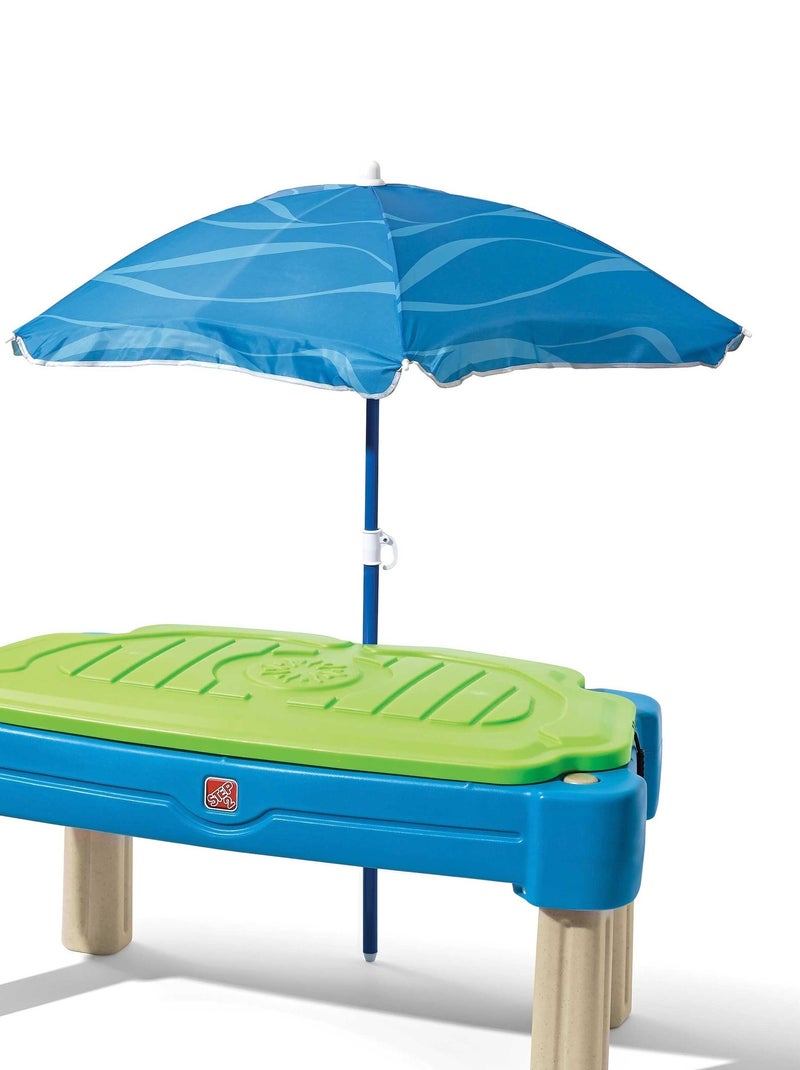 Table sable et eau Cascade avec Parasol Step2 Bleu - Kiabi