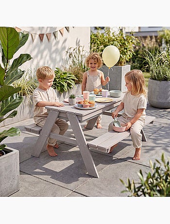Table sable et eau en bois massif pour pique-nique - 4 Places 'Roba outdoor+ play'