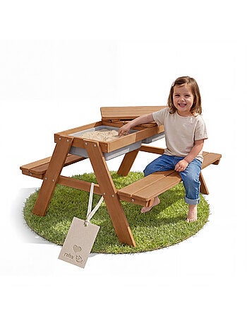 Table sable et eau en bois massif pour pique-nique - 4 Places 'Roba outdoor+ play'