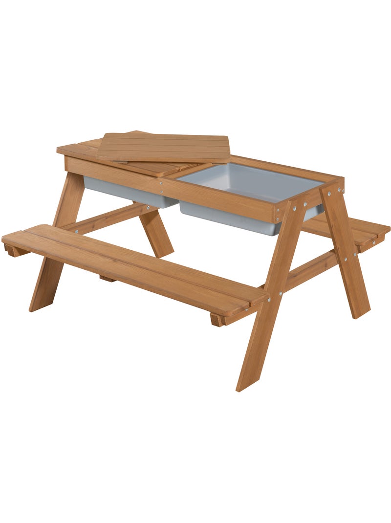 Table sable et eau en bois massif pour pique-nique - 4 Places 'Roba outdoor+ play' Marron - Kiabi